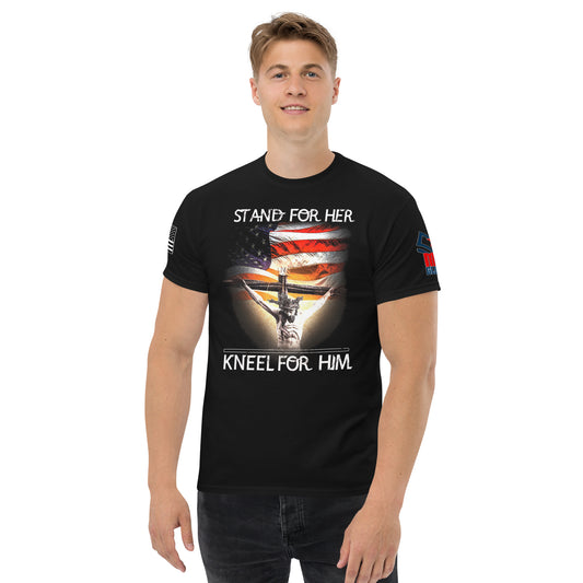 Stand For Her, Kneel For Him